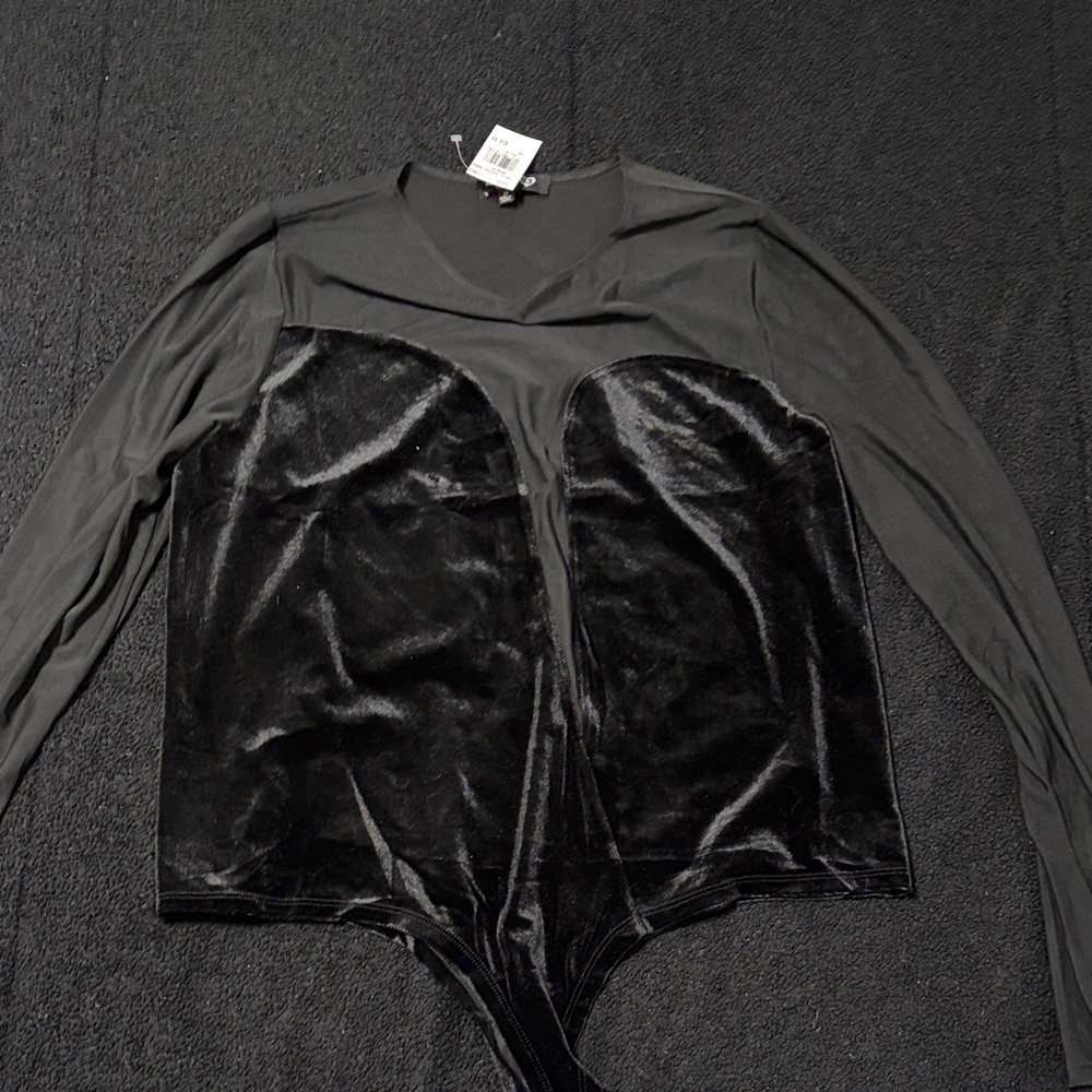 Rainbow Black Velvet Bodysuit